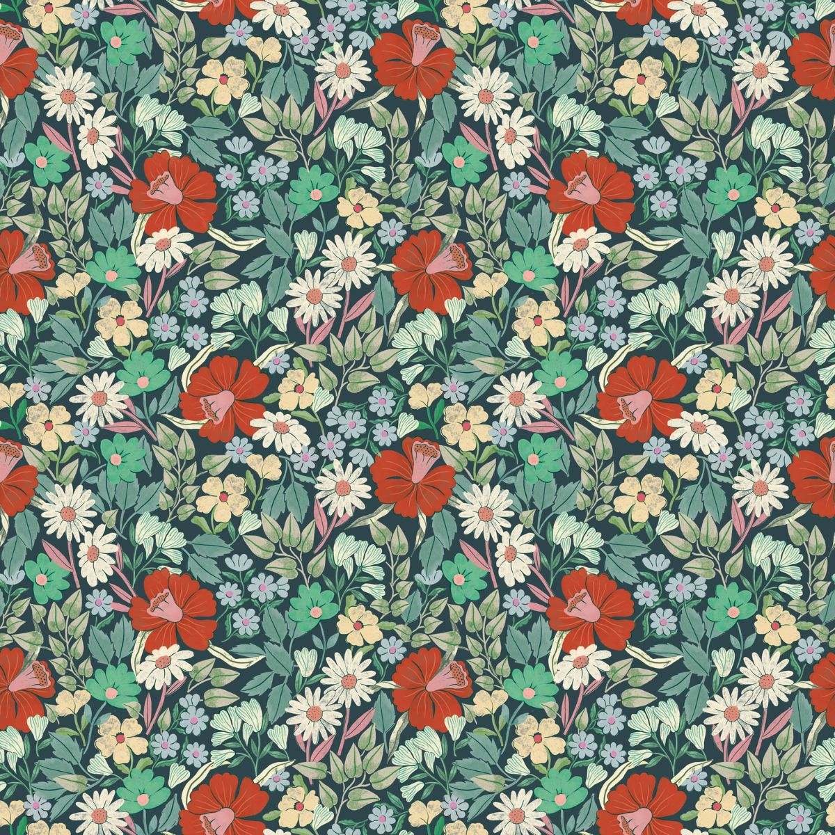 Bloom Sunset Clay bloemenbehang Summer Gray – warm botanisch patroon in terracotta tinten