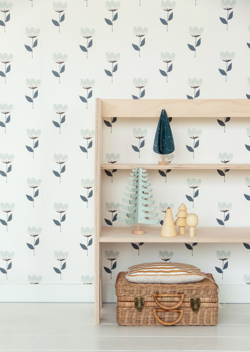 Retro Blume blau - Bibelotte