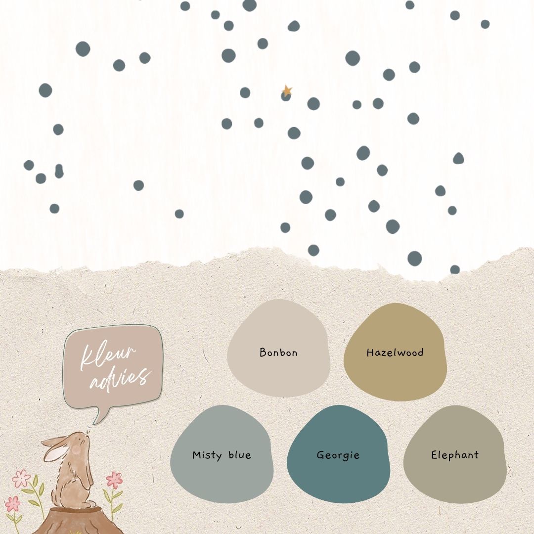 Dottig denim blauw - Bibelotte