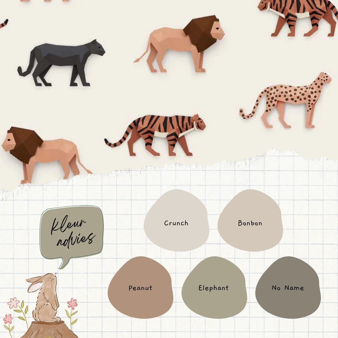 Kleuradvies Big cats behang crème