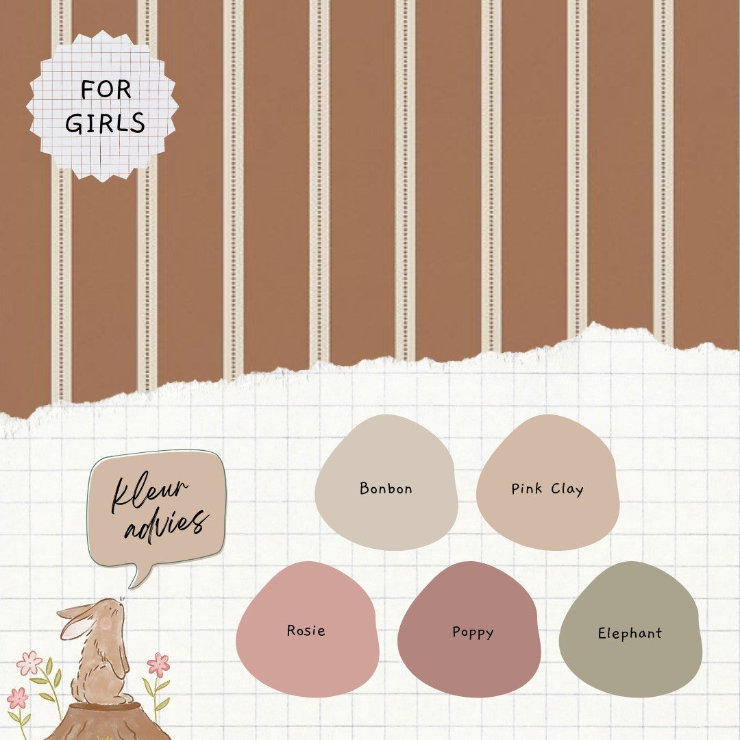 Kleuradvies Lintjes behang karamel Girls