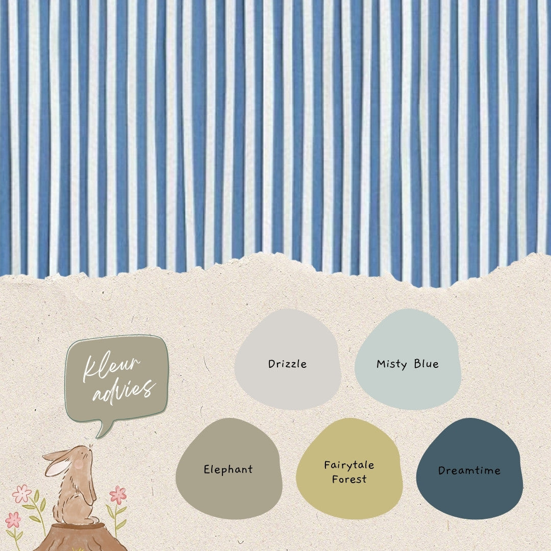 Kleuradvies Strepen behang Parijs blauw