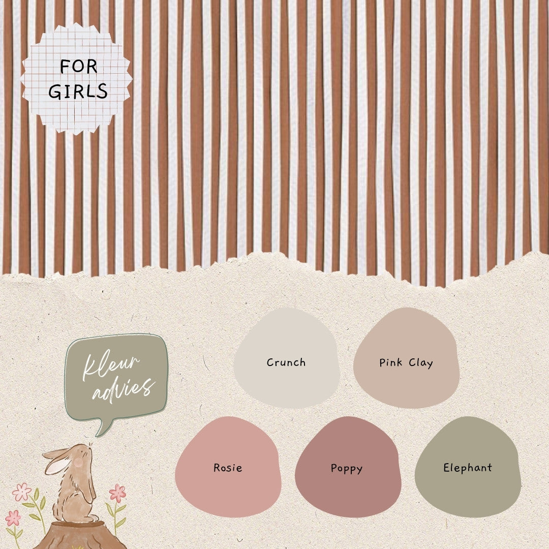 Kleuradvies Strepen behang karamel girls