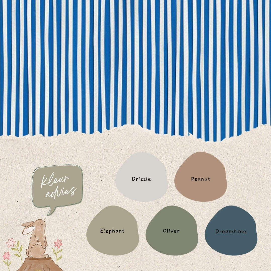 Kleuradvies Strepen behang kobaltblauw