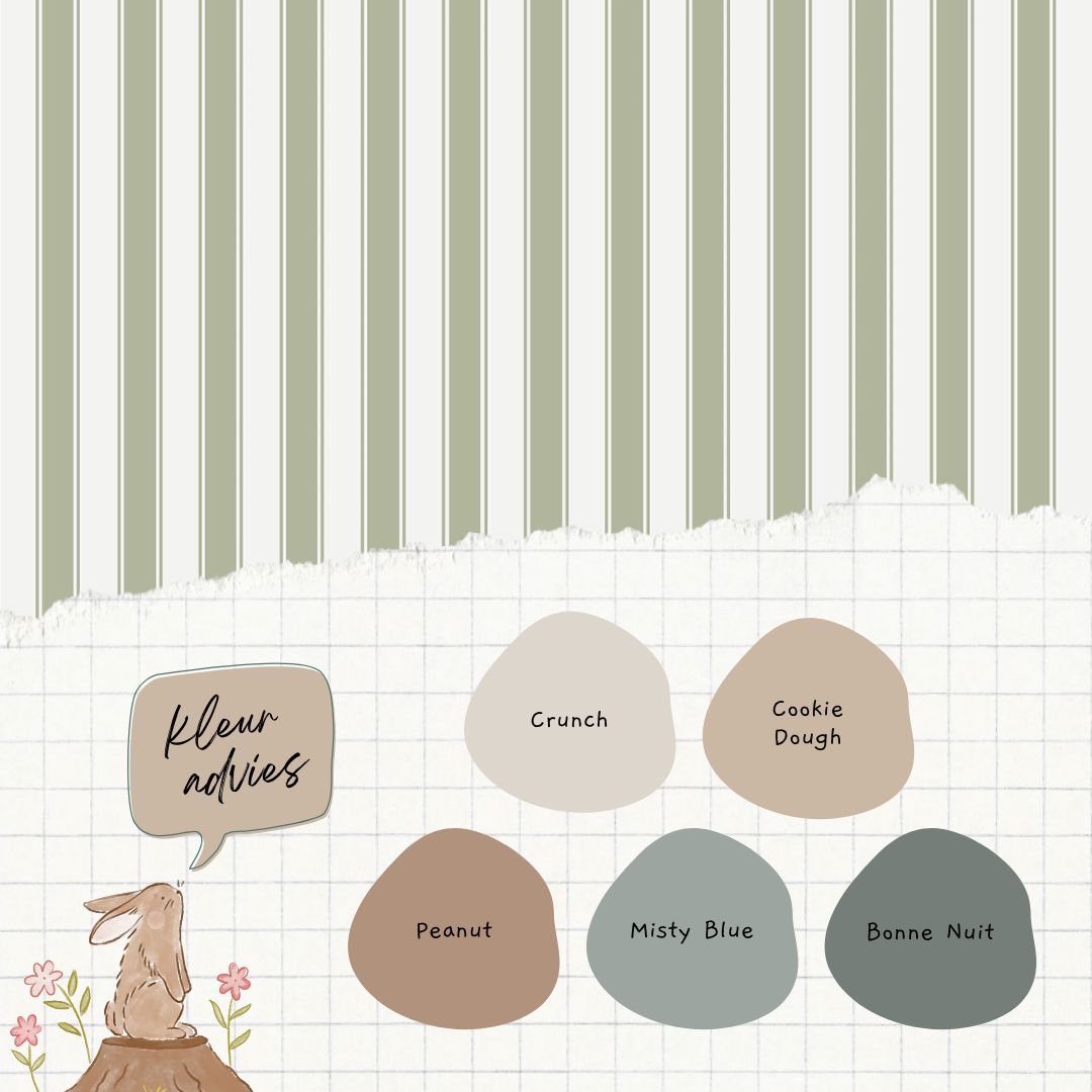 French Stripes Green - Summer Gray