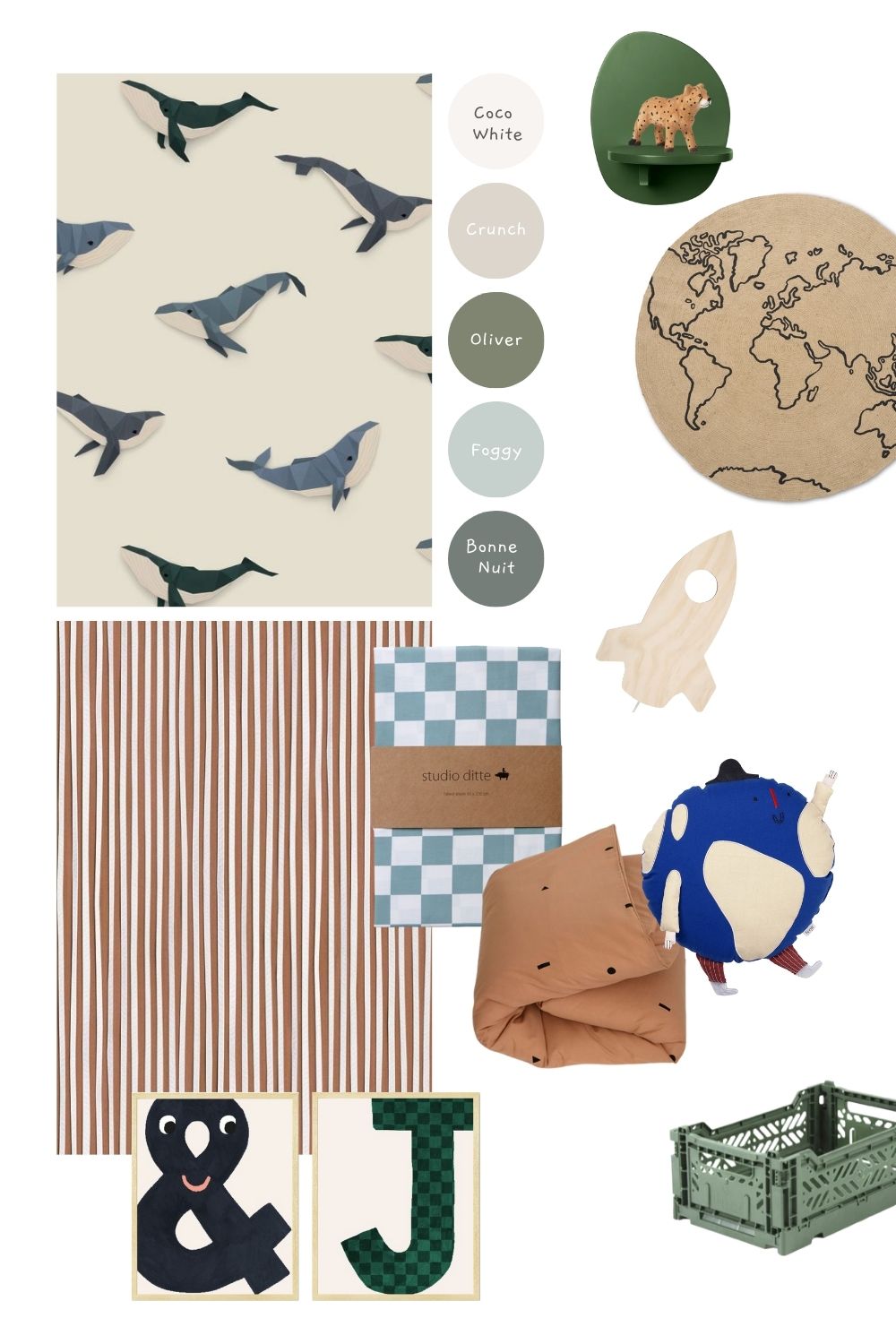 Walvis behang crème - Studio Ditte