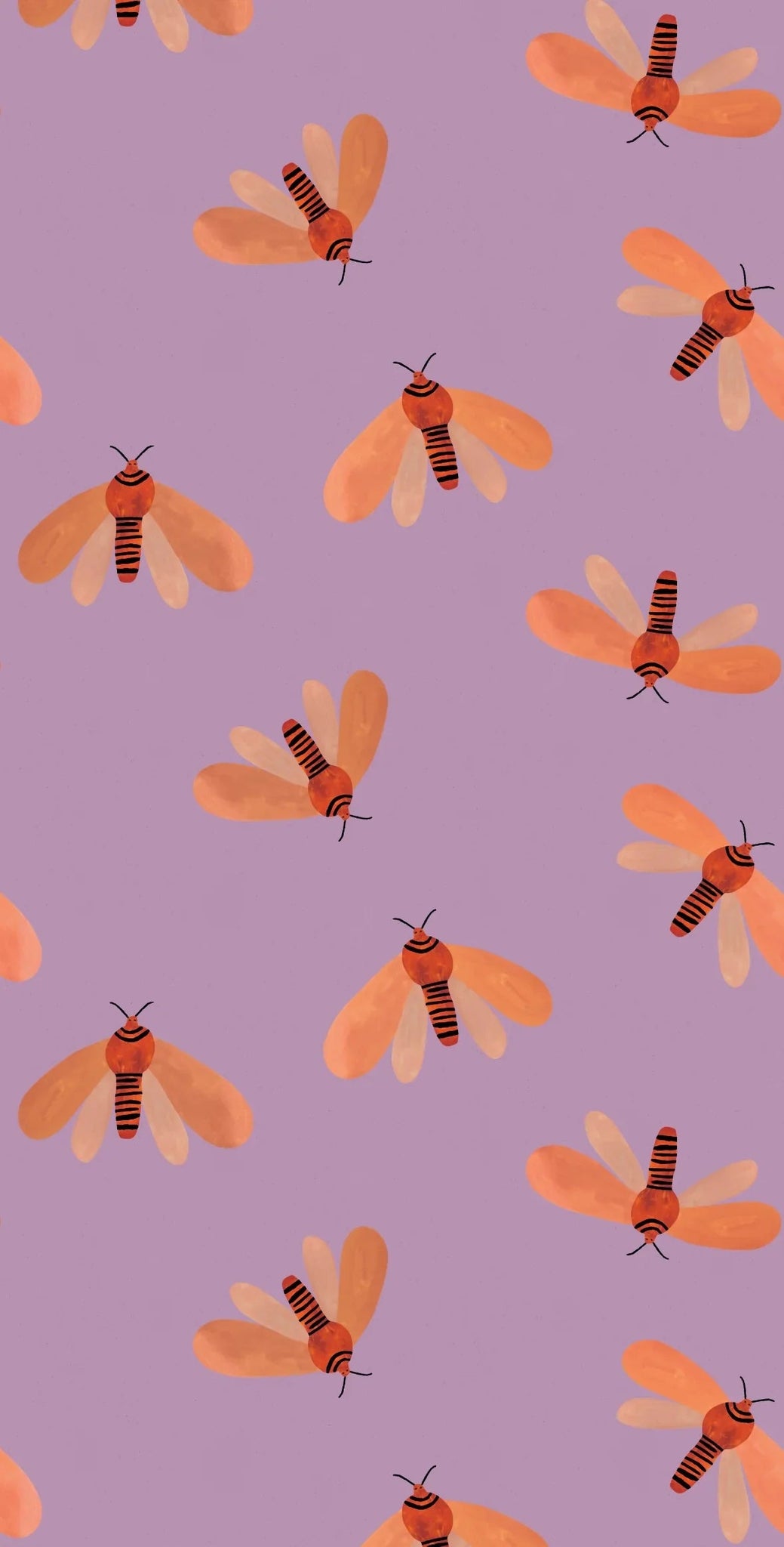 Meet Me at the Wall Wallpaper - Moth Spring - Aniek Bartels