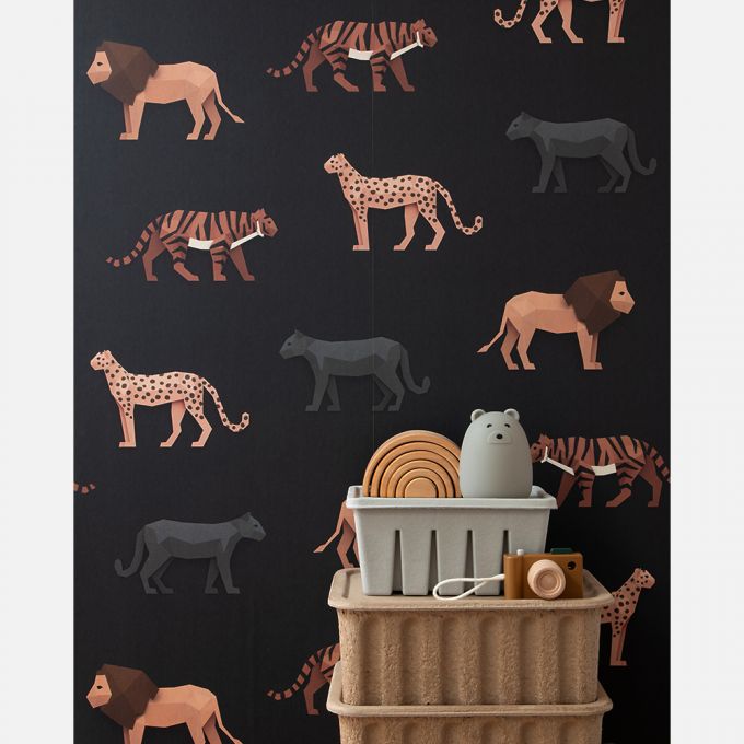 Big cats behang dark - Studio Ditte
