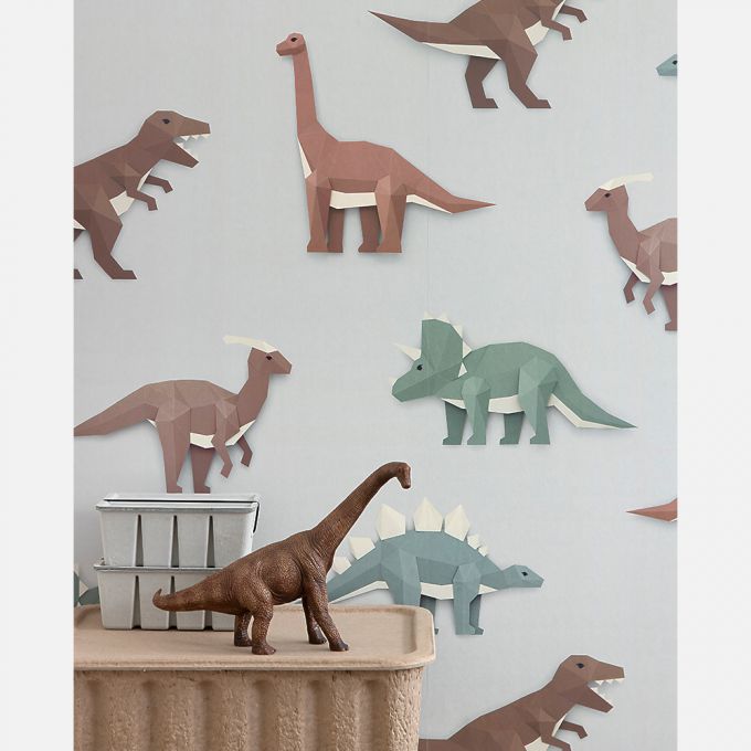Papier peint dinosaure gris clair - Studio Ditte