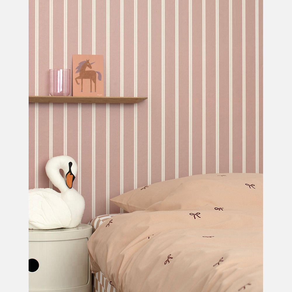 Ribbon wallpaper stone blue - Studio Ditte