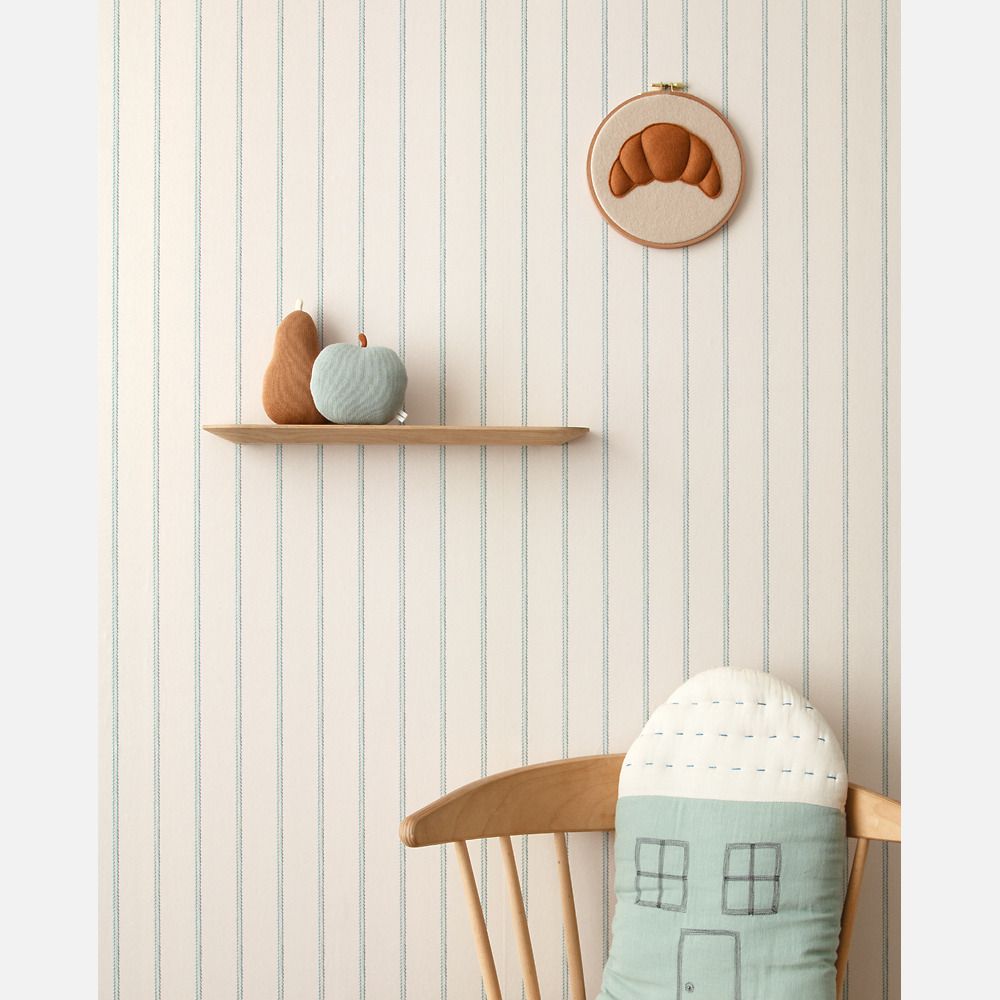 Lintjes behang Steenblauw - Studio Ditte