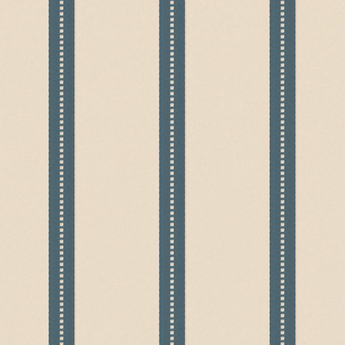 Lintjes behang denim op creme - Studio Ditte
