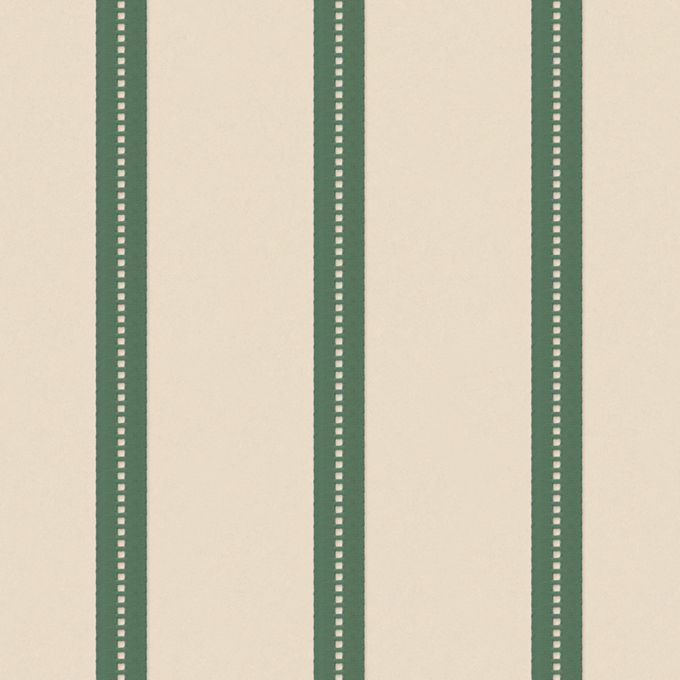 Ribbon wallpaper green on cream - Studio Ditte