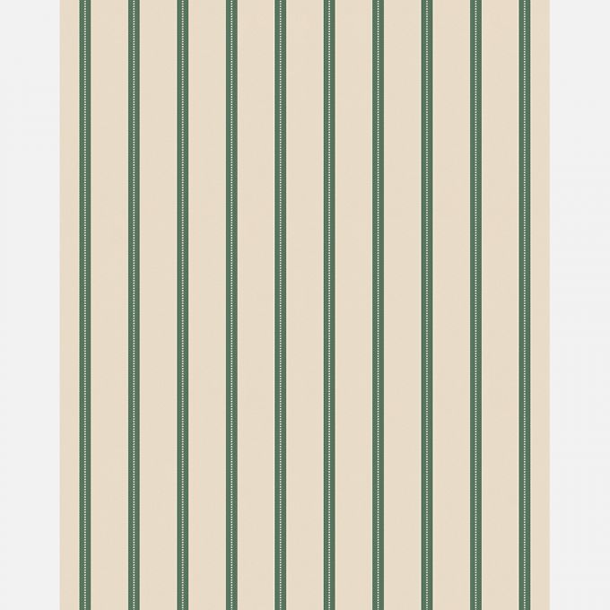 Ribbon wallpaper green on cream - Studio Ditte