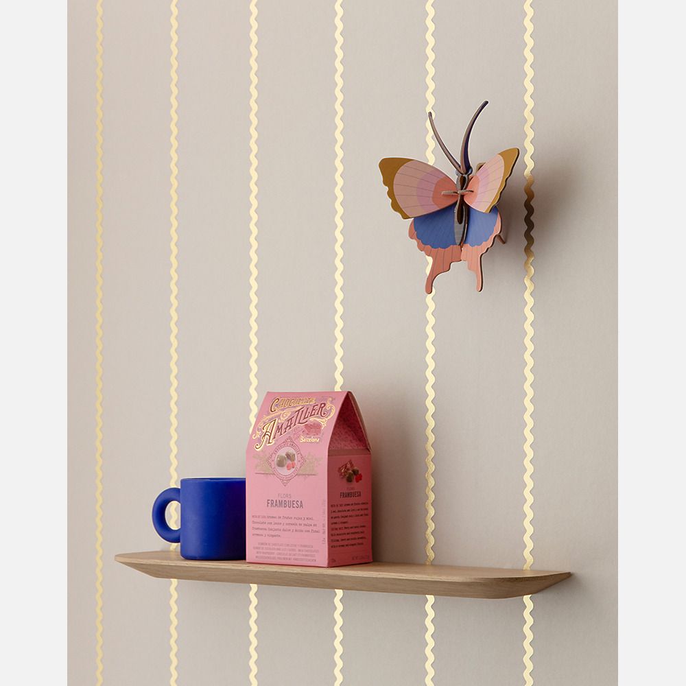 Kinderkamer Lintjes behang Noa creme en mat goud | Studio Ditte