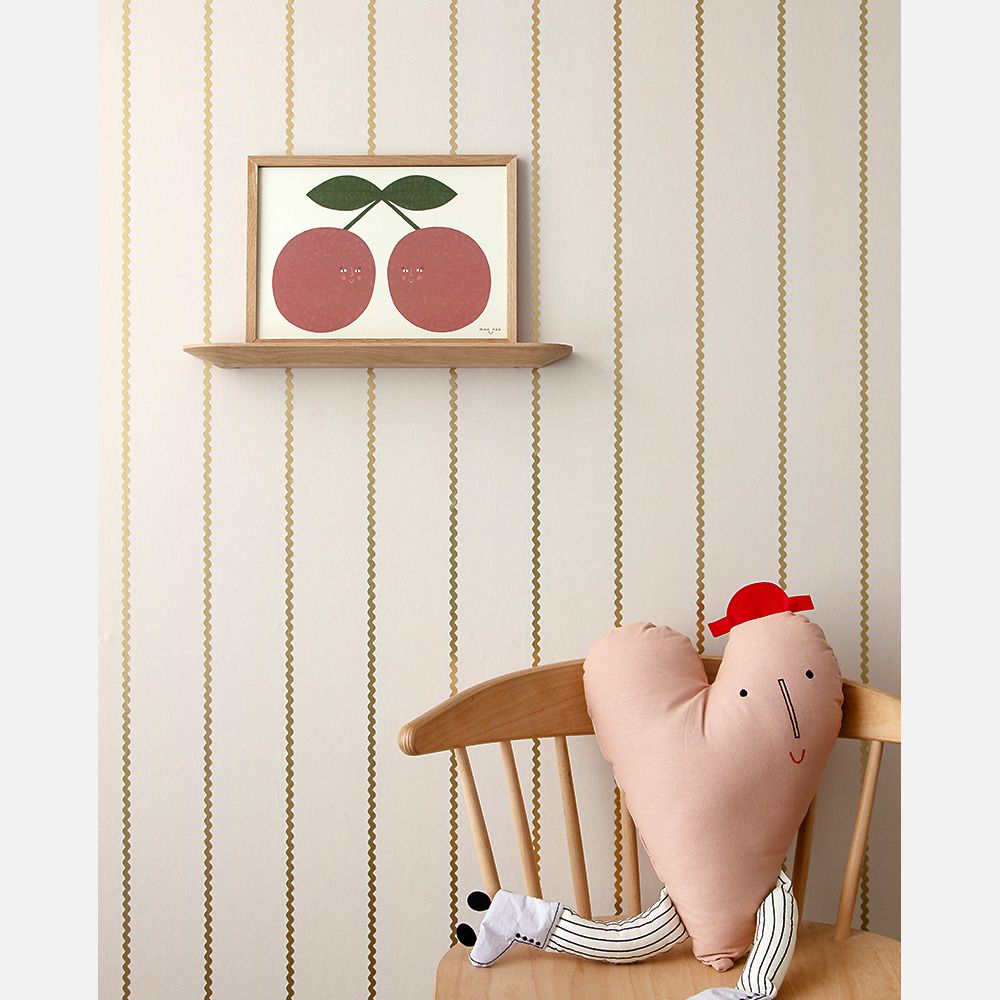 Kinderkamer Lintjes behang Noa creme en mat goud | Studio Ditte