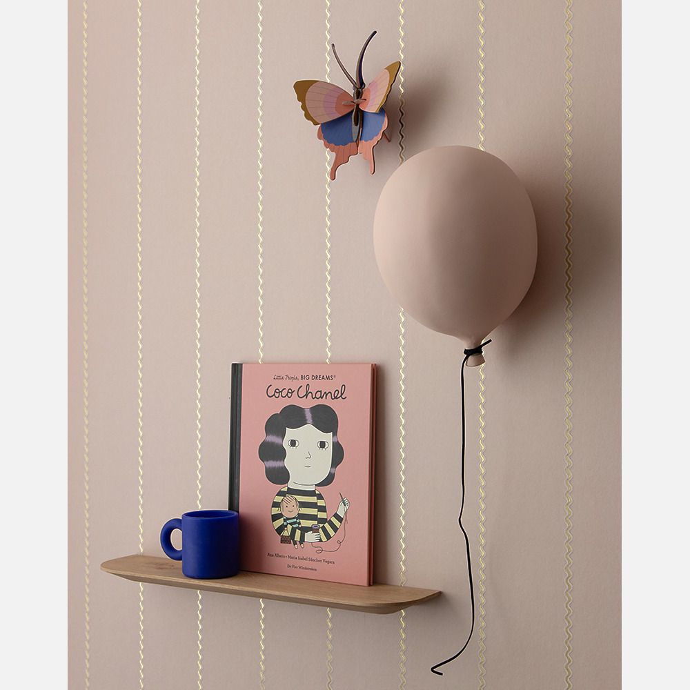 Kinderkamer Lintjes behang Noa poederroze en mat goud | Studio Ditte