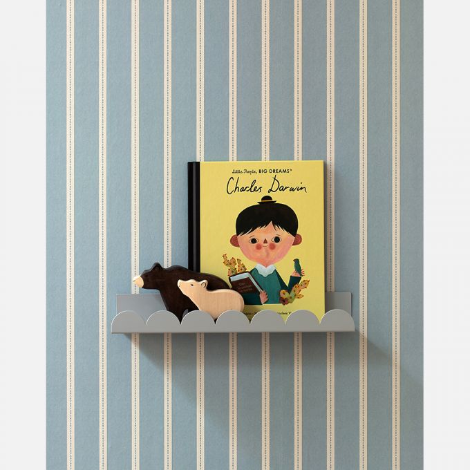 Lintjes behang steenblauw - Studio Ditte