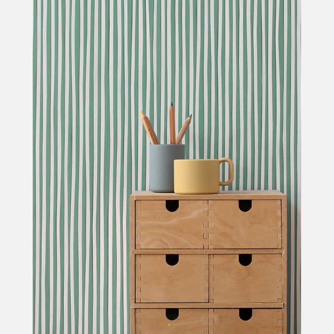 Gestreifte Tapete Jade - Studio Ditte