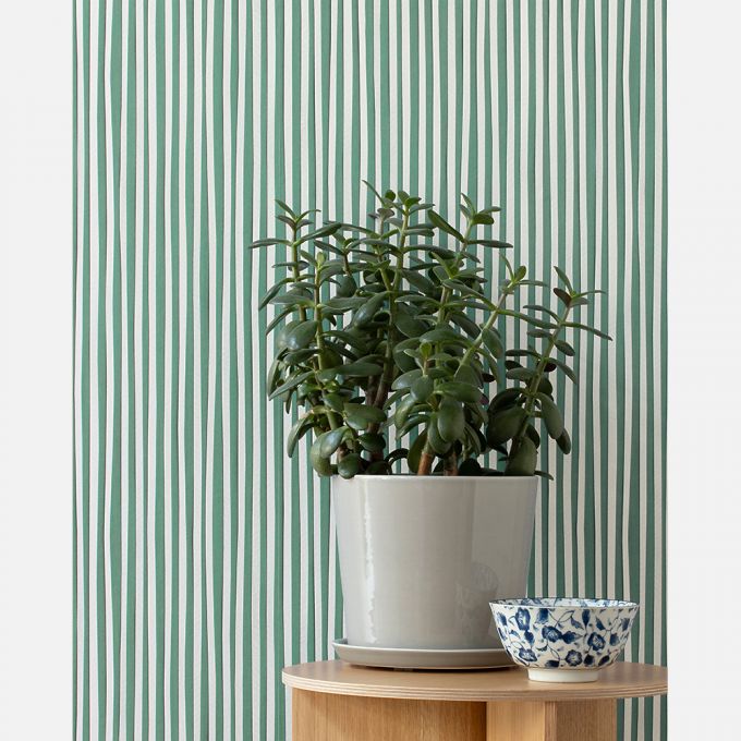 Gestreifte Tapete Jade - Studio Ditte