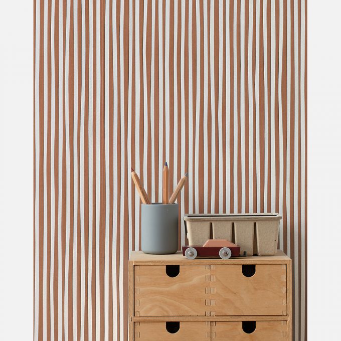 Striped wallpaper caramel - Studio Ditte