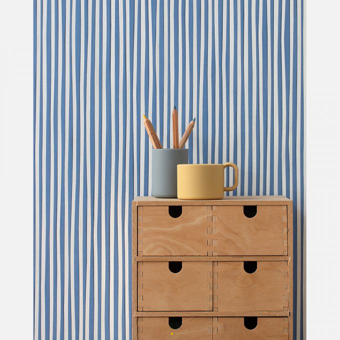 Striped wallpaper Paris blue - Studio Ditte