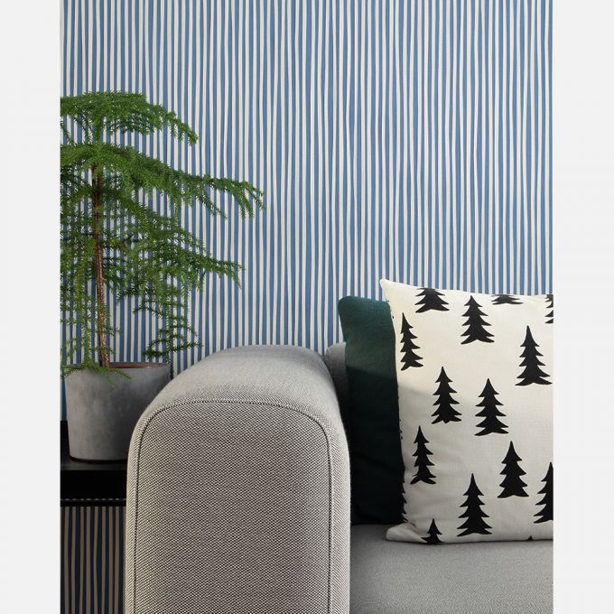 Striped wallpaper Paris blue - Studio Ditte