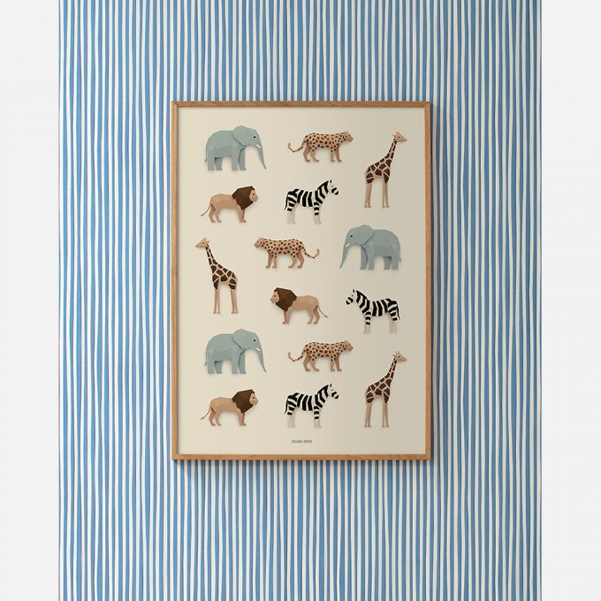 Striped wallpaper Paris blue - Studio Ditte