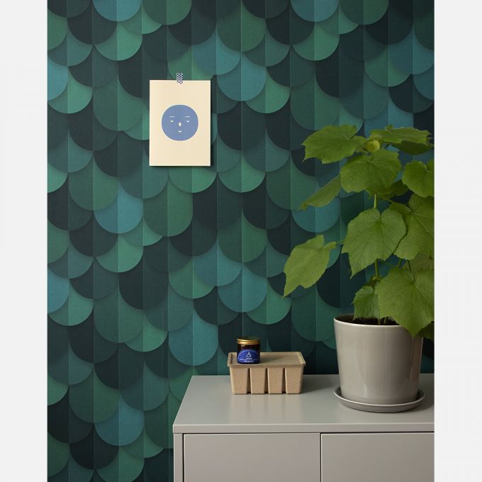 Waterfall wallpaper green - Studio Ditte