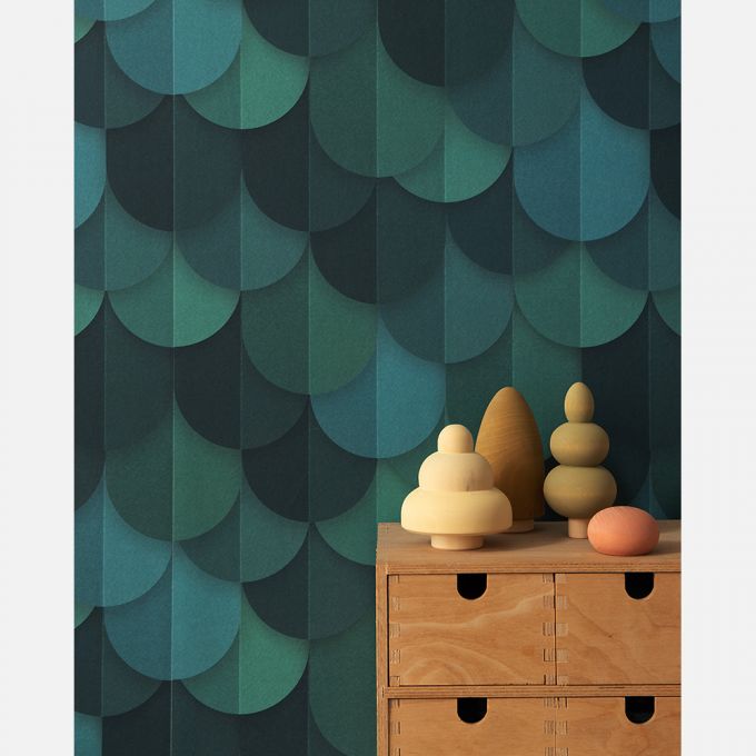Waterfall wallpaper green - Studio Ditte