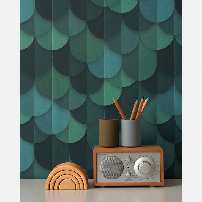 Waterfall wallpaper green - Studio Ditte