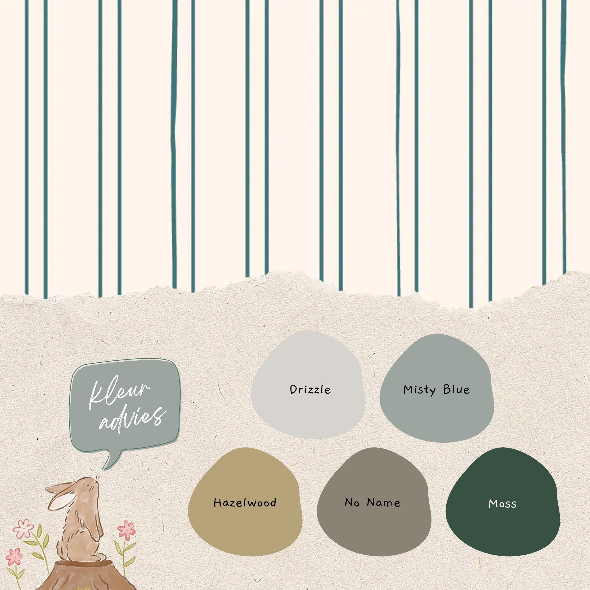 Behang Gestreept Petrol - Bibelotte