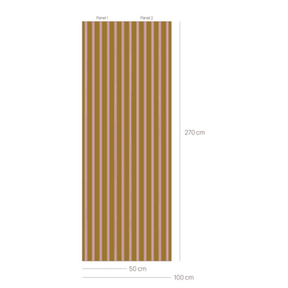 Afmetingen van Behang Juna Mellow van Bibelotte – twee banen van 50 cm breed en 270 cm hoog