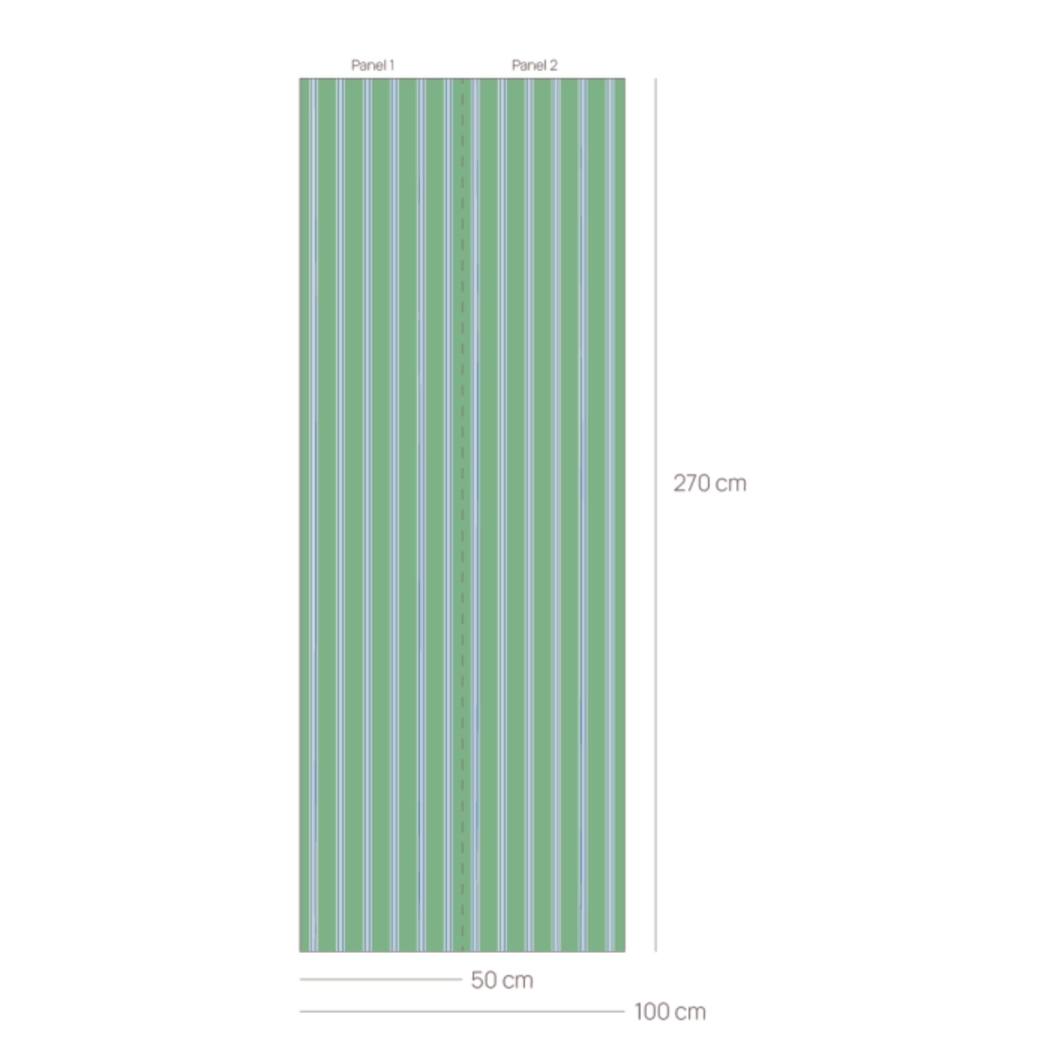 Afmetingen van Behang Juna Twiggy van Bibelotte – twee banen van 50 cm breed en 270 cm hoog