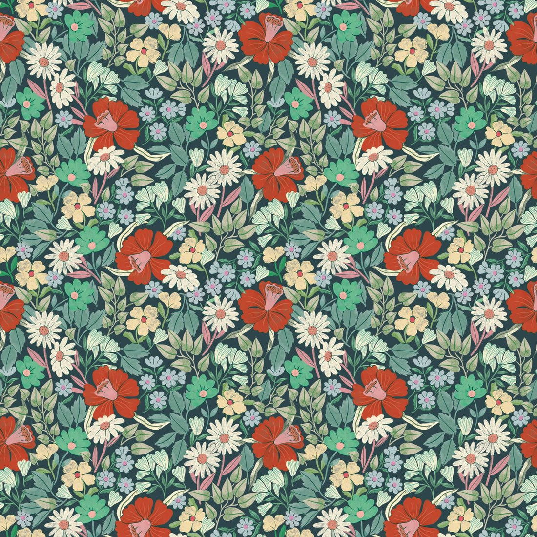 Bloom Sunset Clay bloemenbehang Summer Gray – warm botanisch patroon in terracotta tinten