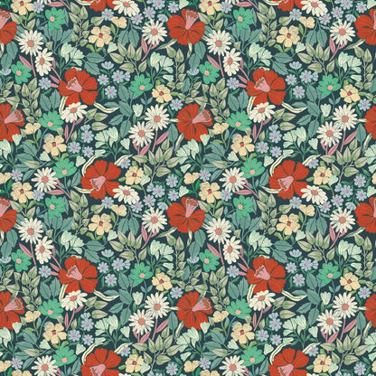 Bloom Sunset Clay bloemenbehang Summer Gray – warm botanisch patroon in terracotta tinten