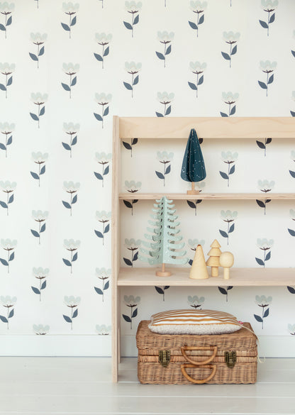 Retro Blume blau - Bibelotte