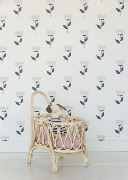 Retro Blume blau - Bibelotte