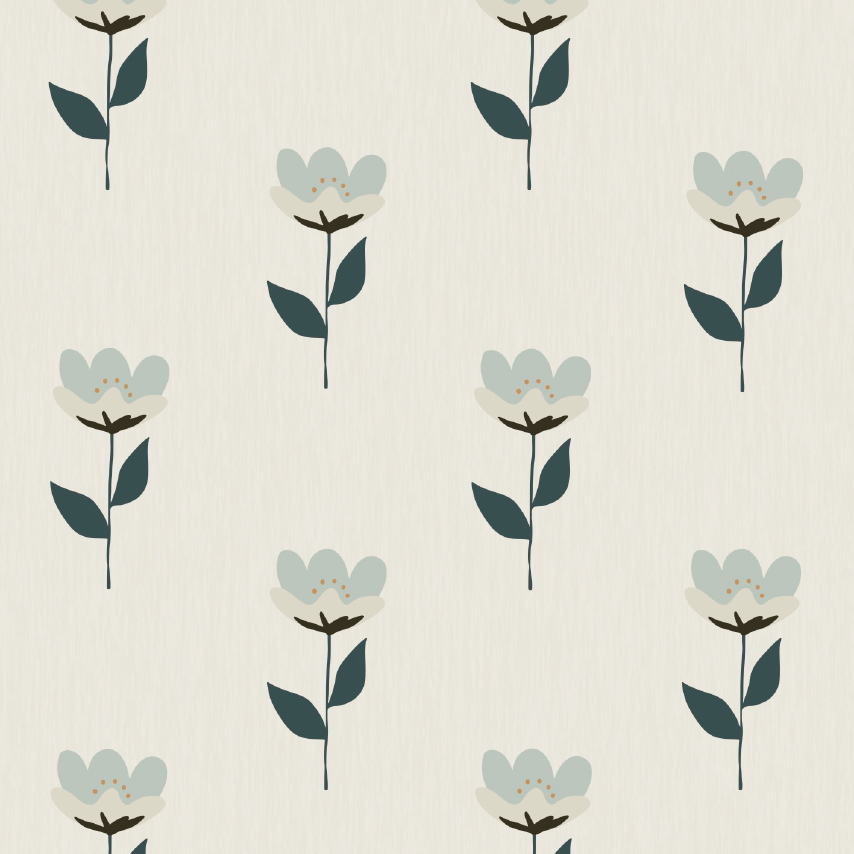 Retro Blume blau - Bibelotte