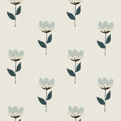 Retro Blume blau - Bibelotte
