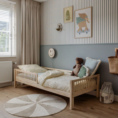 Verfkleur blauw Misty Blue in jongens kinderkamer