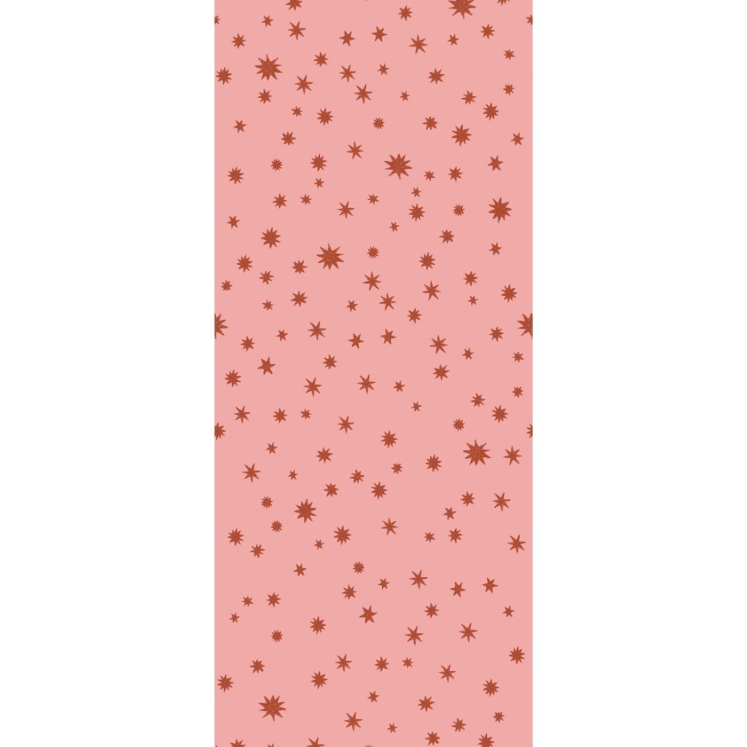Kinderbehang Starry Night Pink – sterren patroon detail | Joëlle Wehkamp x Meet Me at the Wall