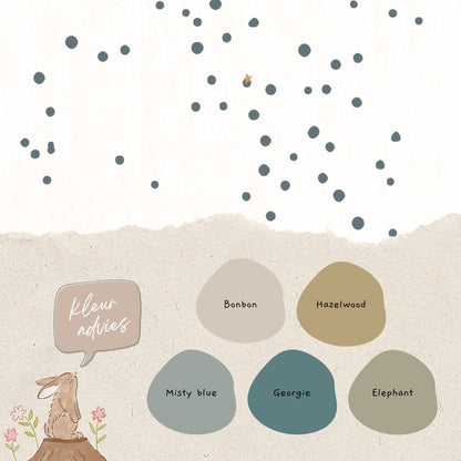 Dottig denim blauw - Bibelotte