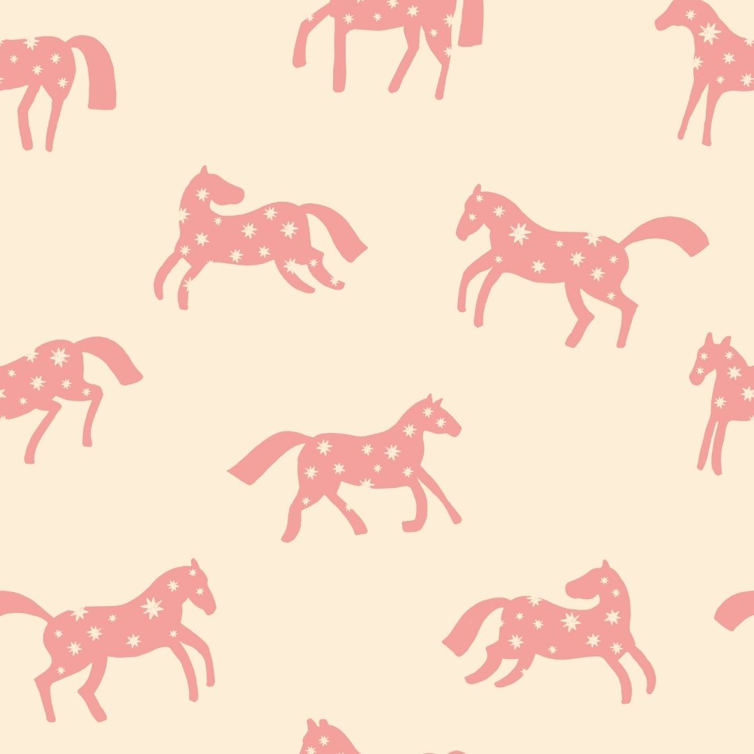 Wallpaper Meet me at the Wall - Magic Horses - Cream - Joëlle Wehkamp