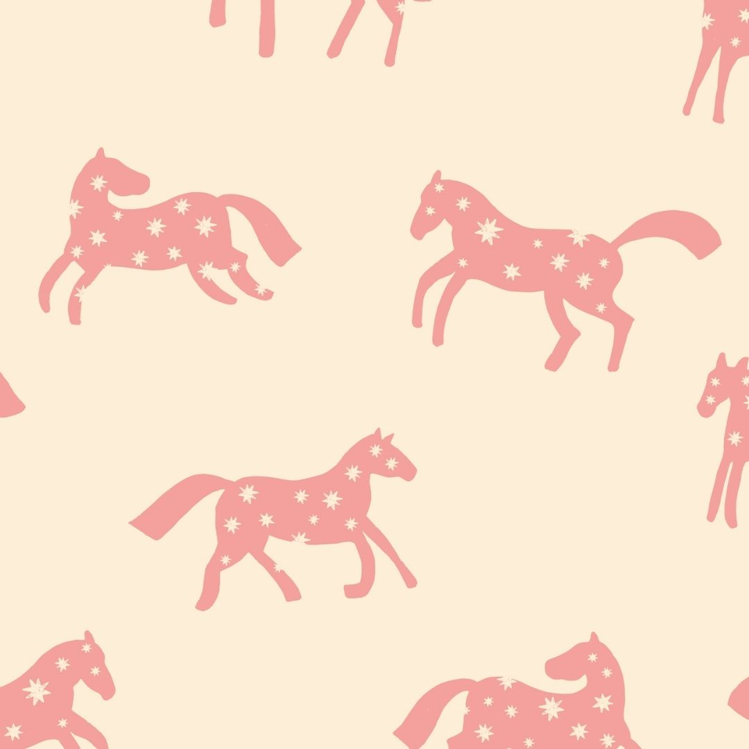 Wallpaper Meet me at the Wall - Magic Horses - Cream - Joëlle Wehkamp