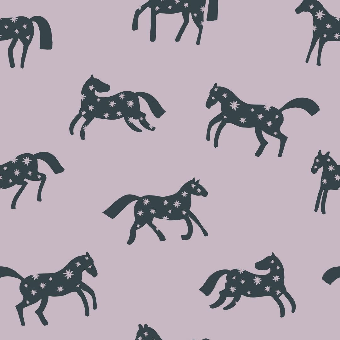 Wallpaper Meet me at the Wall - Magic Horses - Lilac - Joëlle Wehkamp