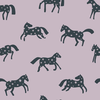 Wallpaper Meet me at the Wall - Magic Horses - Lilac - Joëlle Wehkamp