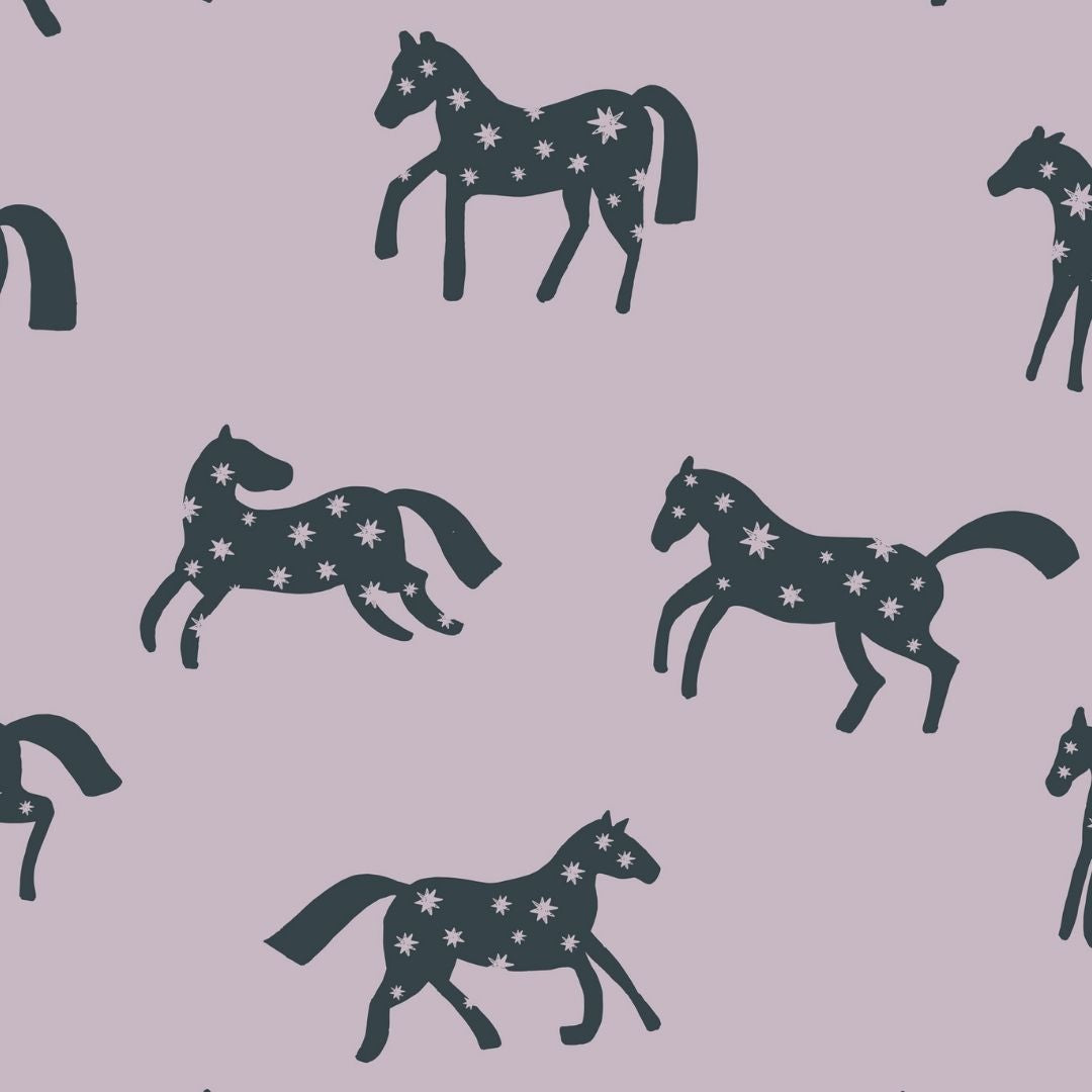 Wallpaper Meet me at the Wall - Magic Horses - Lilac - Joëlle Wehkamp