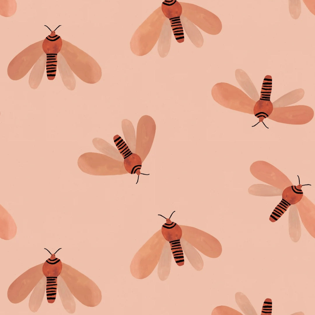 Meet Me at the Wall Wallpaper - Moth Natural - Aniek Bartels