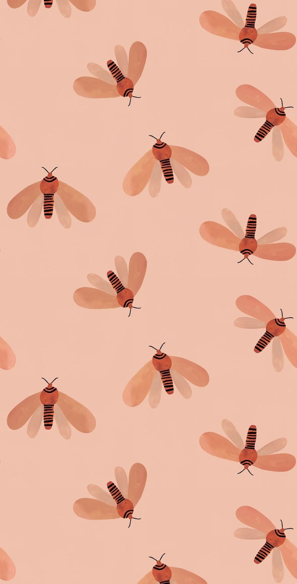Meet Me at the Wall Wallpaper - Moth Natural - Aniek Bartels